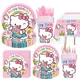 thumbnail image 5 of Suministros de decoración para fiestas de Hello Kitty, vajilla, accesorios, telón de fondo para cumpleaños, decoración navideña, baby shower, pancarta de bricolaje, vasos de papel, 5 of 5