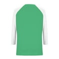 thumbnail image 4 of Hearthz Women's Raglan Tshirts 3/4 Length Sleeve V Neck Baseball Jersey Colorblock Tops for Women Trendy Summer Fall Womens Summer Blouse, 4 of 7
