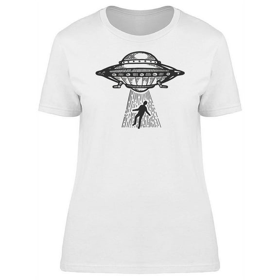 Sci-Fi Ufo Alien Abduction T-Shirt Women -Image by Shutterstock, Female Large