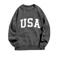thumbnail image 1 of Gibobby Temperamento Pullover Top Blusa informal de manga larga con cuello redondo y letras impresas para mujer (Gris, S), 1 of 4