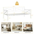 thumbnail image 3 of Costway Metal Daybed Frame Twin Size Slat Support Mattress Foundation Living Room White, 3 of 9