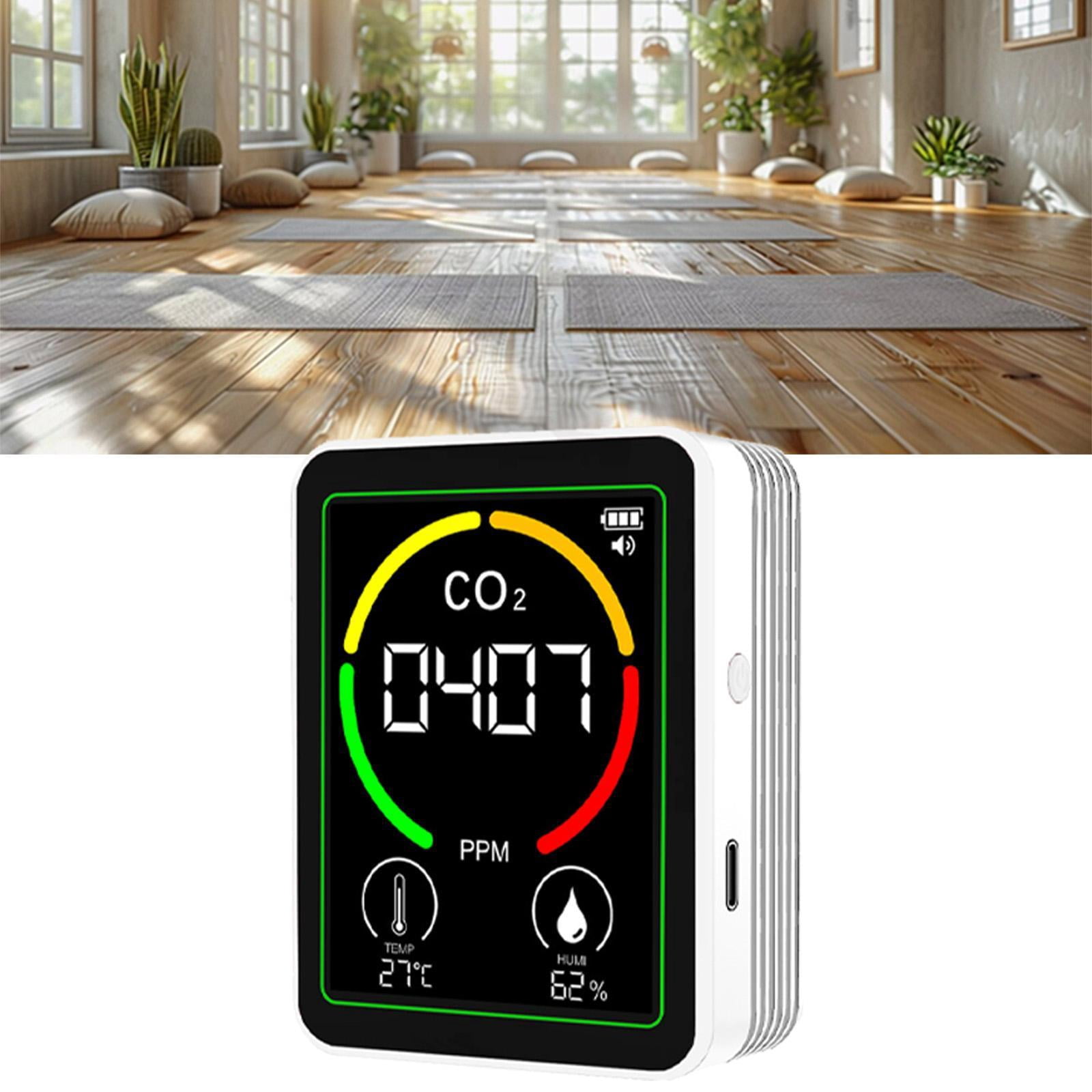 Miulika Air Quality Detector, Humidity Meter, Multifunctional Digital Air Analyzer, Real-time Display for Warehouse, Hotel, Kitchen, Garden white