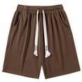 thumbnail image 1 of Men Solid Color Casual Fashion Loose Elastic Waist Pockets Exercise Shorts Pants, 1 of 3