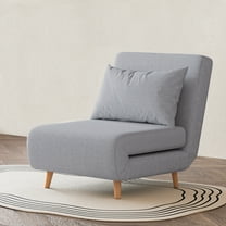 Artdeco Home Tustin Polyester Convertible Chair, Light Gray Moonlight