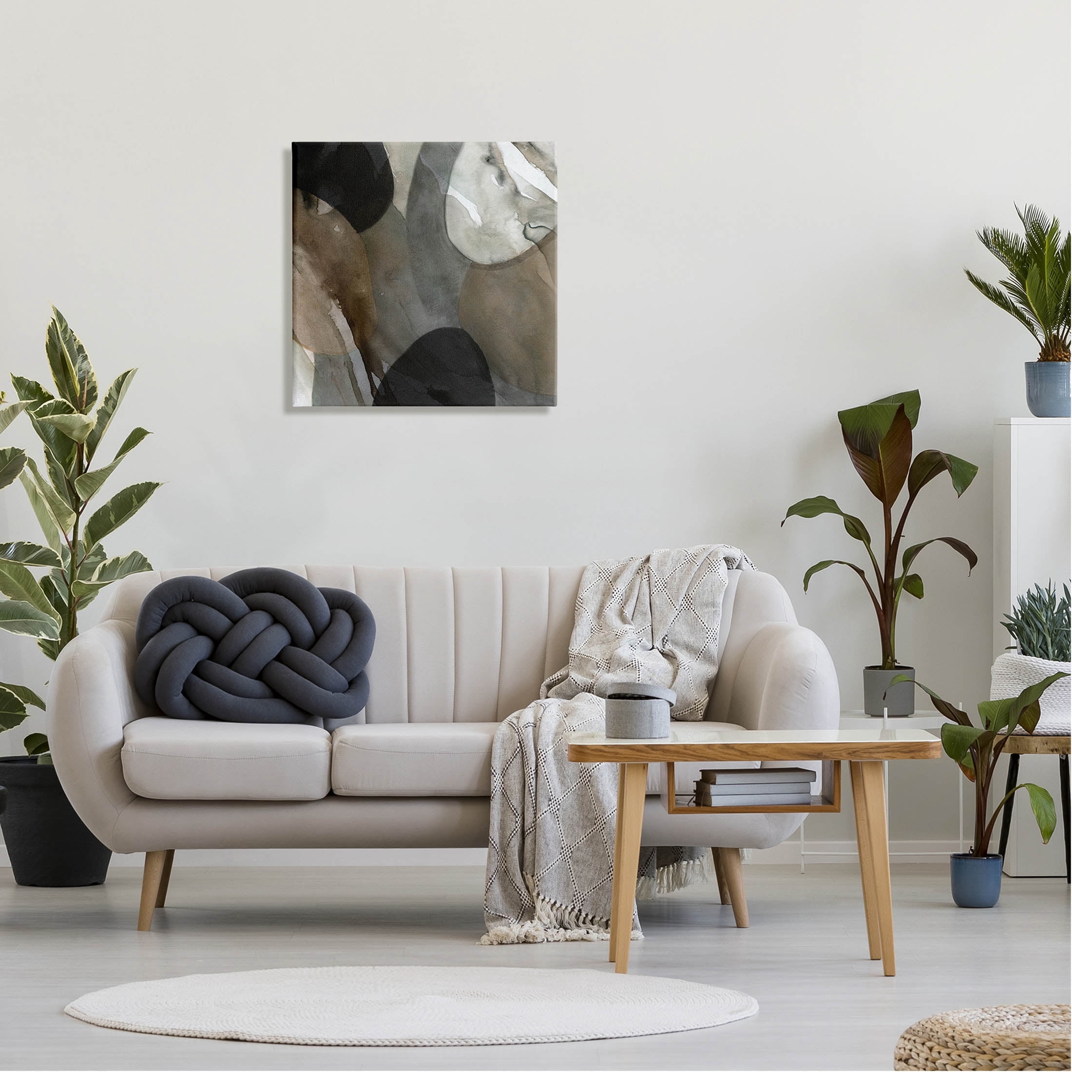 Stupell Industries Contemporary Round Layered Shapes Painting Gallery Wrapped Canvas Print Wall Art, Design by Carol Robinson