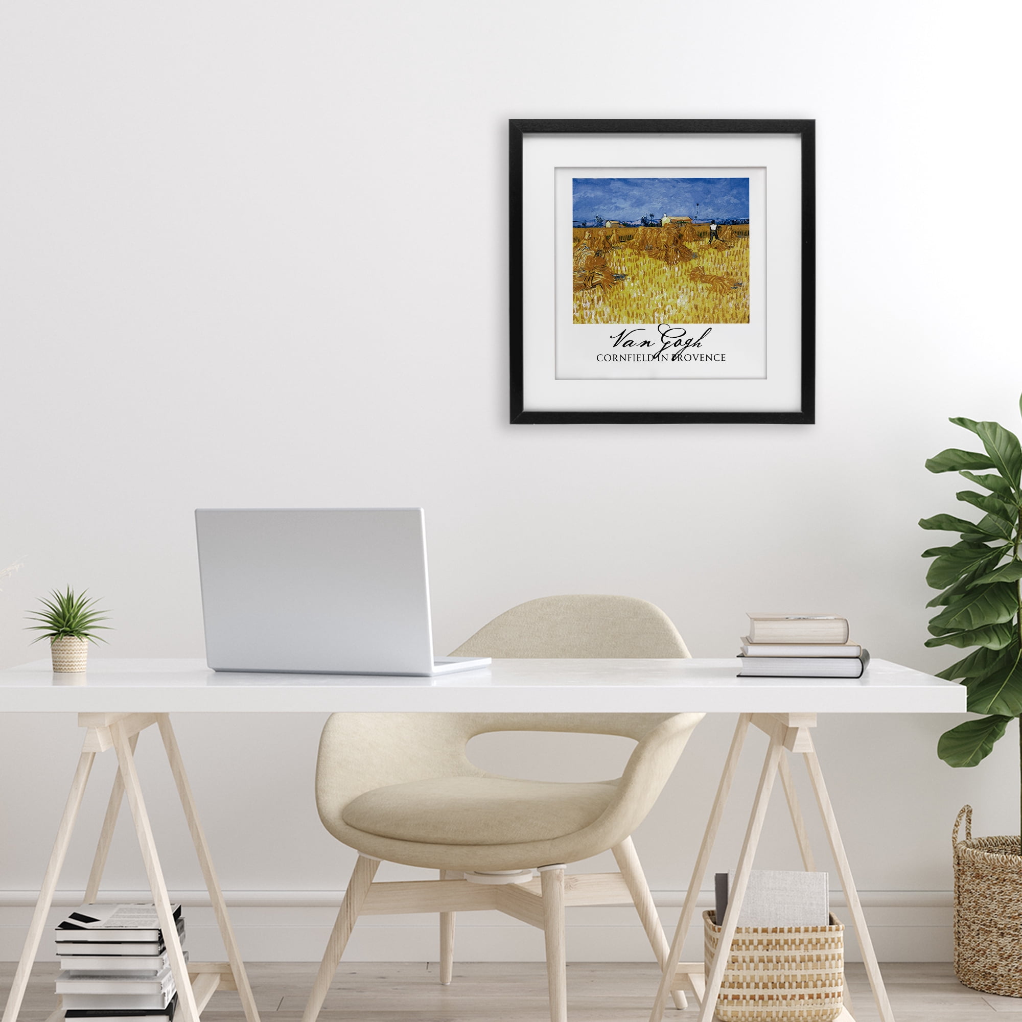 Stupell Industries Van Gogh Cornfield Provence Black Framed Print Under Glass, design by Vintage Hustle