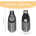 thumbnail image 2 of 1 Pair 2Pcs Tassel Chain Shoulder Black Shoulder Badge Applique Punk Fringe Shoulder Badge Appliques Fashion Fringe Shoulder Epaulette, 2 of 6