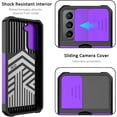 thumbnail image 3 of for Samsung S21 Case with Sliding Camera Cover Heavy Duty Protective Galaxy S21 Case with Card Holder Magnetic Kickstand Case for Samsung S21 5G 6.2 inch(Purple), 3 of 13