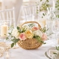 thumbnail image 4 of Flower Girl Basket, Small Wicker Baskets with Handle and Liner, Decorative Easter Storage Baskets for Wedding, Picnic, 4 of 8