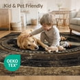 thumbnail image 4 of ODIKA 5'x7' Washable Area Rug Record Vinyl Weathered Music Disc Retro Sepia Tones Nostalgic for Guest Room, Lounge, Apartment, Non-Slip Low Profile, Stain Resistant, 4 of 7