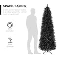thumbnail image 4 of Best Choice Products 6ft Black Artificial Holiday Christmas Pencil Tree w/ 608 Tips, Metal Base, 4 of 7