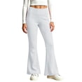thumbnail image 5 of BXJX Girls Leggings 2 Pieces, Slim Stretchy Elastic Waist Sports Base Layer Flare Pants White Size 12-13 T, 5 of 7