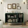 thumbnail image 4 of Boyel Living Sideboard Buffet Cabinet with 3 Doors, Modern Accent Storage Cabinet with Adjustable Shelves, Green Credenza Entryway Cabinet for Living Room, 4 of 9