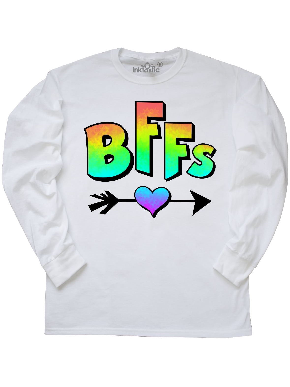 INKtastic BFFs best friends forever with heart and arrow in rainbow