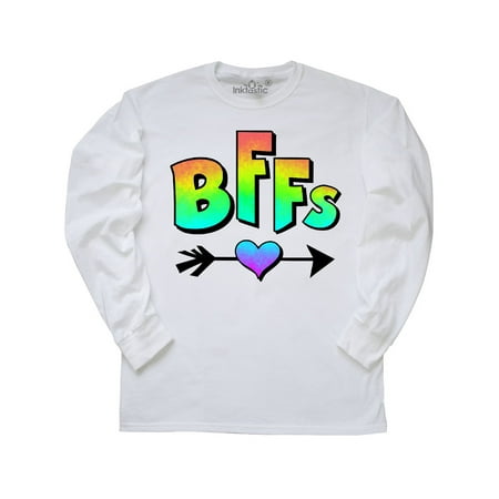 BFFs - best friends forever with heart and arrow in rainbow colors Long Sleeve