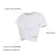 thumbnail image 2 of DREAM SLIM Short Sleeve Crop Tops for Women Tummy Cross Fitted Yoga Running Shirts Gym Workout Cropped Tank Tops, 2 of 6