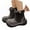 Black-A, variant on ibiyuan Rain Shoes Kids Waterproof Boots Flexible Cute Printed Natural Rubber Toddler Rainboots Adjustable Drawstring Non- Outdoor Hunting Rainboots Easy-On,9-9.5 Years