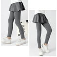 thumbnail image 4 of Girls Leggings with Skirts Pants Cotton Ruffle Skirt Lined Skirt Pants School Uniform Tutu Warm Winter Pantskirt for Little Girls 10-12 Years, 4 of 4