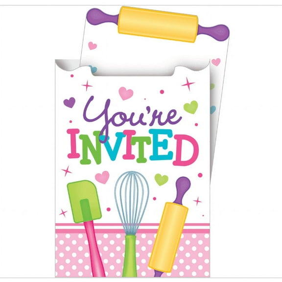 16 Count Little Chef Pop up Party Invitations