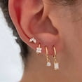 thumbnail image 2 of Pendientes de aro de acero inoxidable para mujer, aretes pequeños de circonita de cristal, Piercing de cartílago, joyería, 2 unidades, 2 of 4