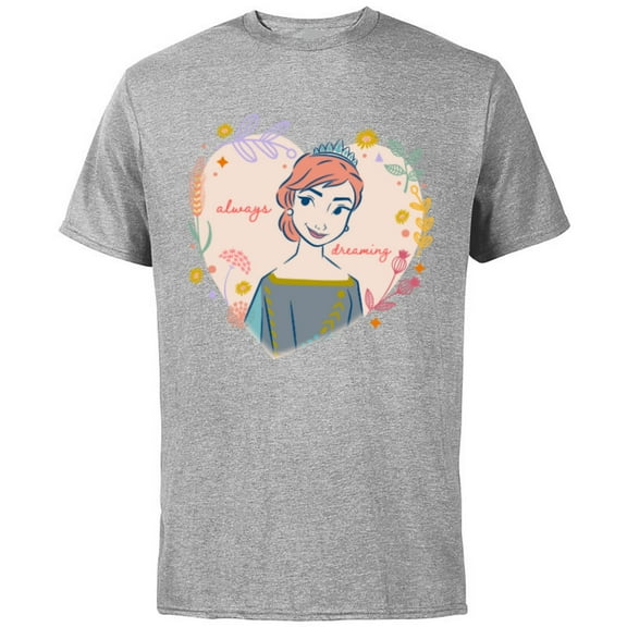 Disney Frozen Anna Always Dreaming - Short Sleeve Cotton T-Shirt for Adults - Customized-Athletic Heather