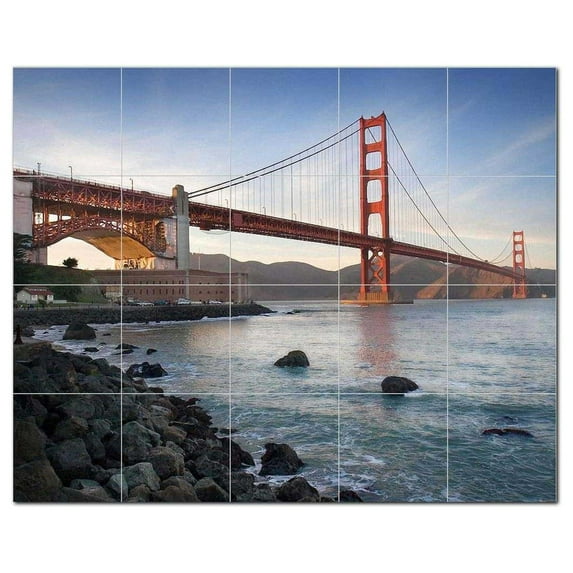 Monument Ceramic Tile Mural Kitchen Backsplash Bathroom Shower, 400964-S54