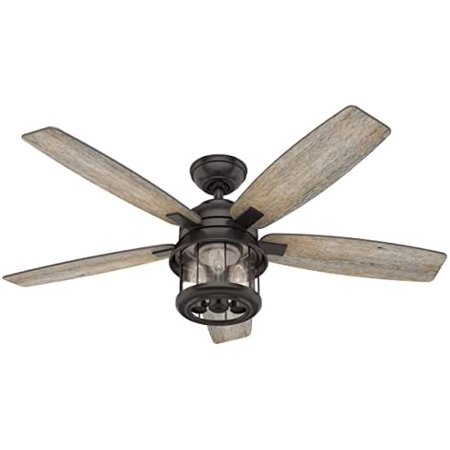 

Hunter Fan Company 59420 Coral Bay Indoor/Outdoor Ceiling Fan with LED Light and Remote 52 Black