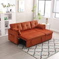 thumbnail image 3 of Gexpusm Pull Out Combination Sofa Modern L-Shaped Couch with Storage Recliner,Orange, 3 of 6