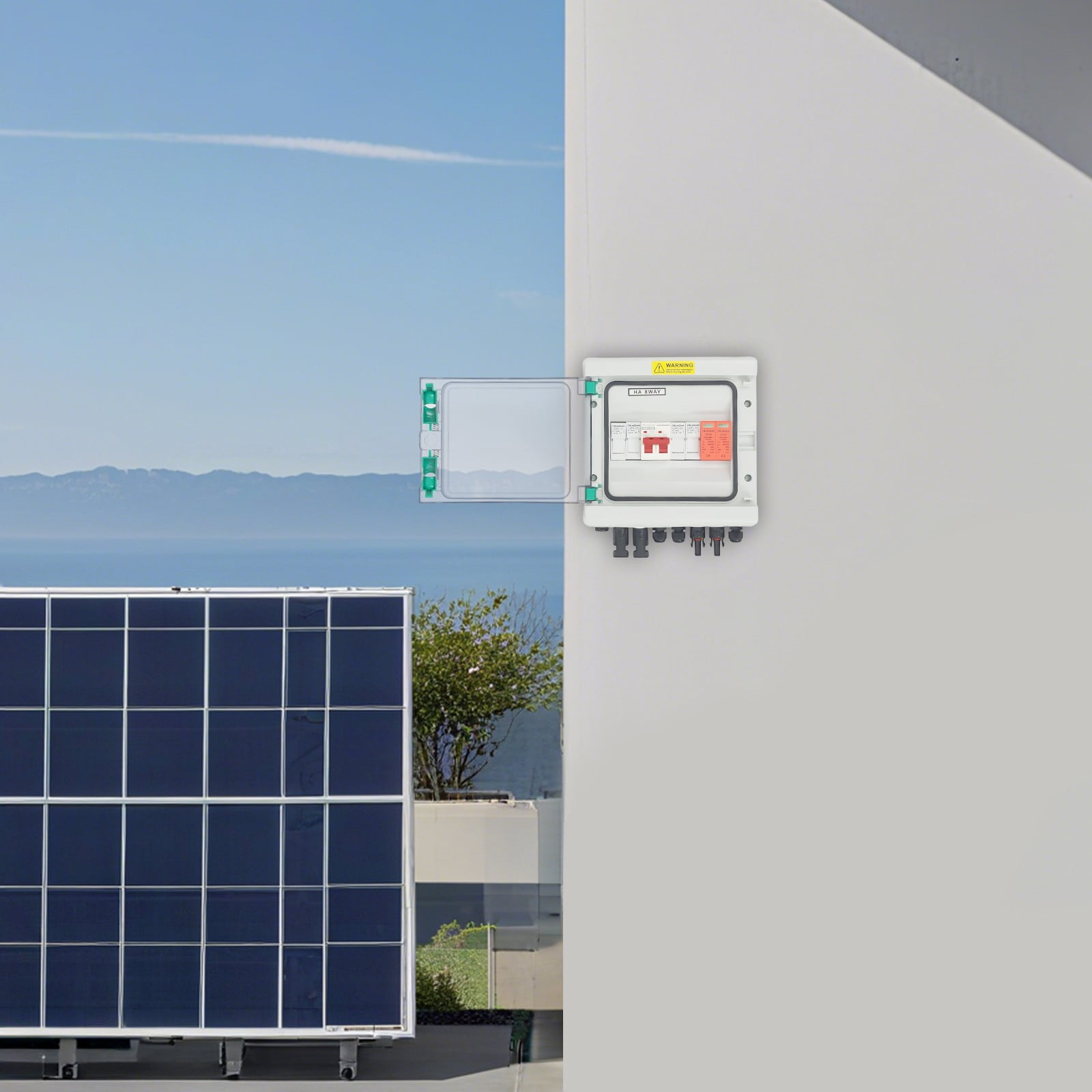2 Strings Solar PV Combiner Box Junction Box Circuit Breakers for Solar Panel 2 in 1 Out (32A)