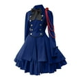 thumbnail image 1 of Kcodviy Women's Dress Retro Style Plus Size Gothic Clothing Solid Color Trumpet Sleeve Gothic Dress Long Princess Dress, 1 of 4