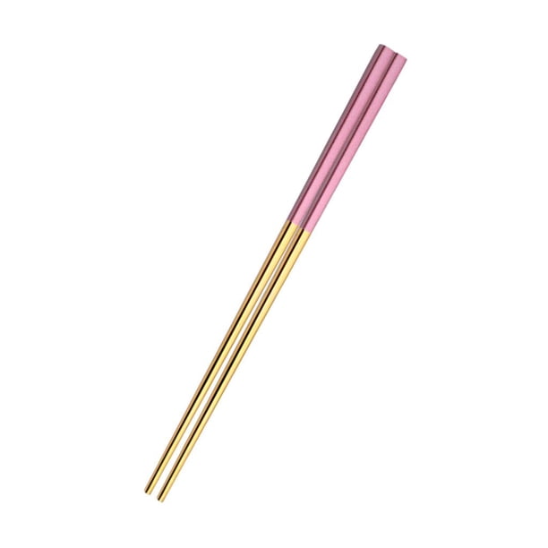 Palillos reutilizables de acero inoxidable 304 para alimentos, verduras y fideos Oro rosado