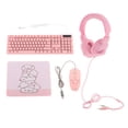 thumbnail image 1 of Gaming Keyboard Mouse de auricures y alfombril de ratón RGB Gaming 104 retroiluminadas, de para juegos de auricures, Rosado shamjiam Combo de teclado para juegos, 1 of 8