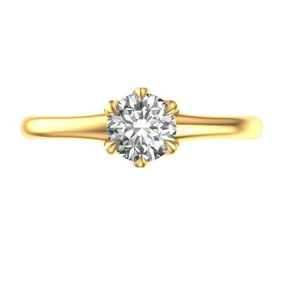 Natural Moissanite Gemstone Ring Gold Plated 925 Silver Ring Wedding Gift For Anyone