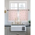 thumbnail image 2 of Pink Spring Floral Tier Curtains 24 Inch Length,Sheer Curtains for Bedroom Living Room Daisy Flowers Elegant Farmhouse Art Short Kitchen Curtains Drapes for Small Half Window 27.5"x24" 2 Panels, 2 of 7