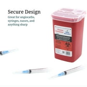 1 Quart Sharps Container Biohazard Needle Disposal Container - 3 Pack - Medical Sales Supply
