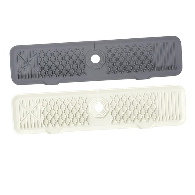Colector de agua para grifo de silicona 2 uds Sunnimix Protector de encimera para baños de restaurante 24 pulgadas gris amarillento