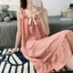 thumbnail image 2 of Pijamas con lazo para mujer, camisón de estilo coreano, vestido de noche con volantes, tirantes finos de verano con ropa de dormir, ropa informal para el hogar, 2 of 3