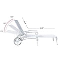 thumbnail image 4 of HOMEFUN Chaise Lounge Outdoor, Cast Aluminum Lounge Chairs Set of 2 for Outside Pool Tanning Chairs with Adjustable Backrest and Moveable Wheels, White, 4 of 5