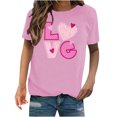 thumbnail image 2 of Kayannuo Love Heart Printed Womens Tees Clearance Valentine's Day T Shirts for Women Women's Love Printed Short Sleeved T-shirt Top, 2 of 4