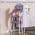 thumbnail image 5 of HAOUUCYIN 4-in-1 Baby High Chair, Portable Dining Chairs Eat & Play with Double-Layer Dinner Plate and Toy Rack, for 0-36 Months, Purple, 5 of 9