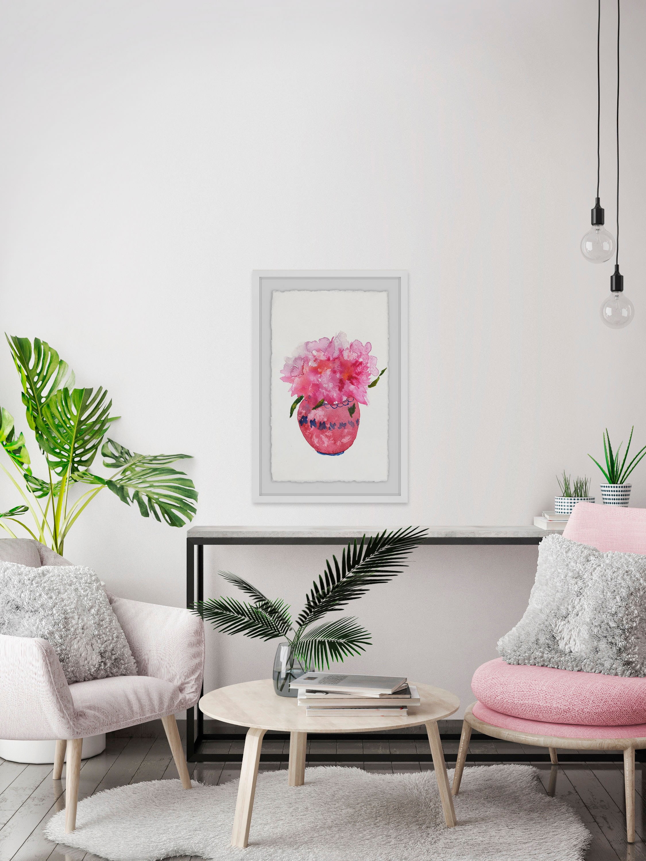 Fuschia Bombshell Framed Painting Print