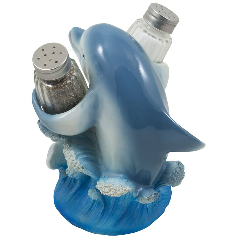 Vintage Marine Life Dolphin Push Button Salt and Pepper Shaker 