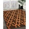 thumbnail image 3 of Ahgly Tapis Rond Lavable en Machine Intérieur Transitionnel Orange, 6 Pieds Rond, 3 of 7
