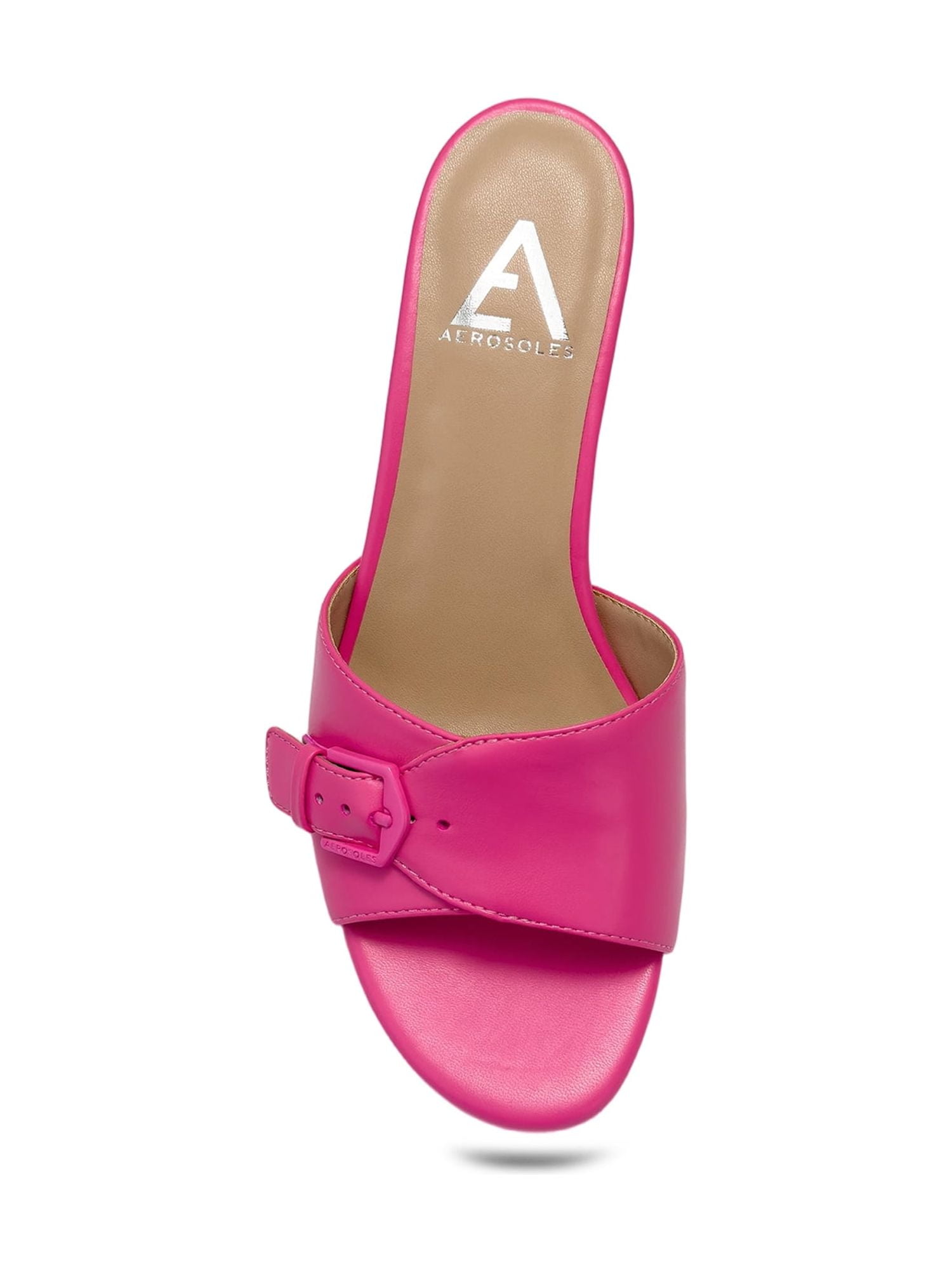 Aerosoles Women's Nea Kitten Heel Buckle Sandal Mules