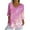 Pink, variant on Womens Tops Plus Size 3/4 Sleeve V-Neck Print Casual Loose Blouses Shirts White XXL