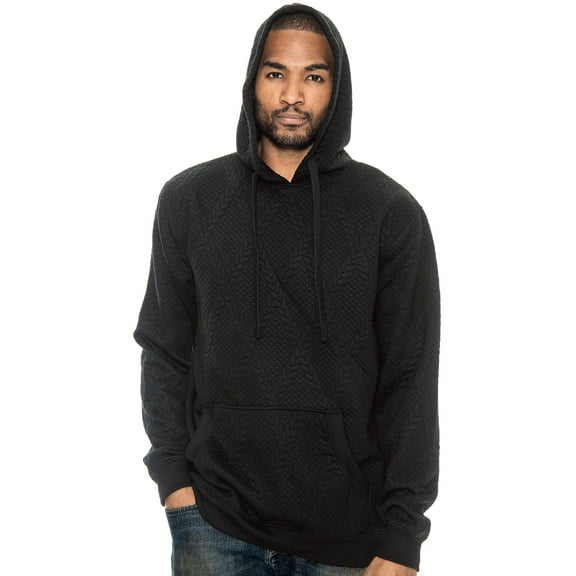 True Rock Men's Pullover Textured Hoodie (Black, Small)