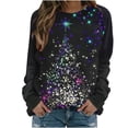 thumbnail image 2 of cllios Ugly Christmas Sweater for Women Light Up Shiny Xmas Tree Printed Pullover Fall Novelty Xmas Crewneck Sweatshirt Trendy Holiday Shirts, 2 of 5