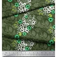 thumbnail image 3 of Soimoi Cotton Poplin Fabric Check,Leaves & Cosmos Floral Printed Fabric 1 Yard 56 Inch Wide, 3 of 3