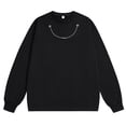 thumbnail image 1 of pstuiky hombres de manga larga, Camiseta de manga larga con cuello redondo y cadena de color liso para hombre. Blusa de manga larga con cuello redondo. camisetas de hombre m, 1 of 3