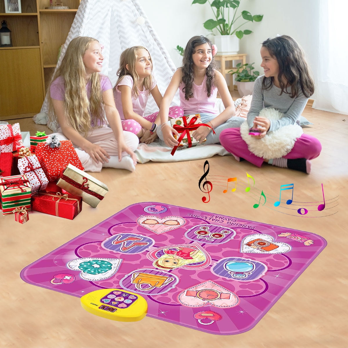 Kids Dance Mat, Electronic Music Dance Pad Toy with LED Lights